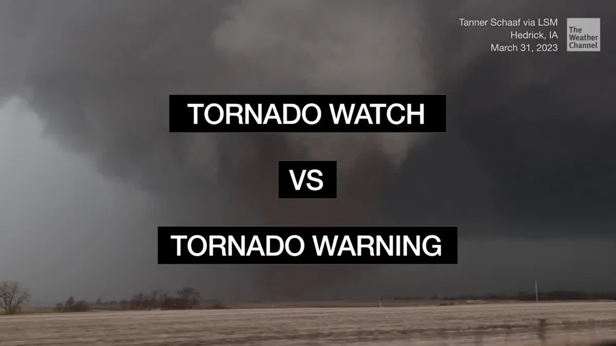 tornado watch vs warning — US news