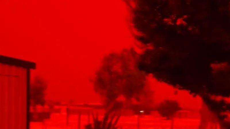 tropical cyclone narelle red sky — US news