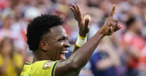 Brazil defeats Scotland 3-0 to win World Cup group, Vinícius Júnior scores twice