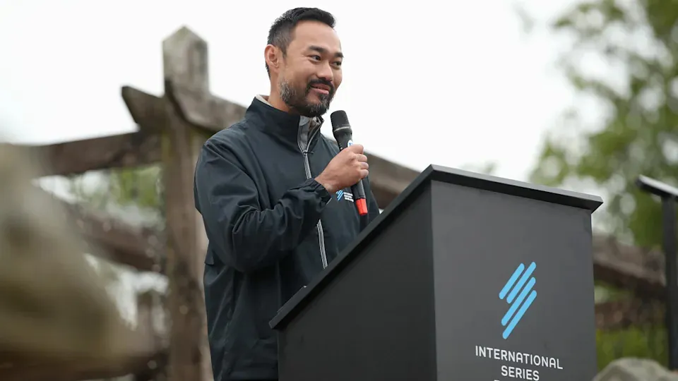 Cho Minn Thant, Asian Tour CEO during the prize giving ceremony following Day Four of the International Series England at Slaley Hall