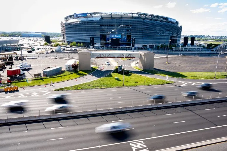 MetLife Stadium is pictured on the day of the new real-grass pitch